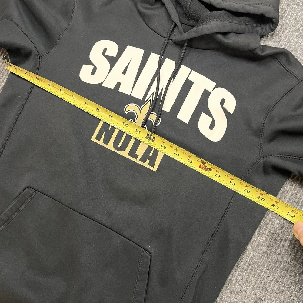 Nike New Orleans Saints NOLA Sweatshirt Hoodie Mens Medium Black Dri Fit Therma‎